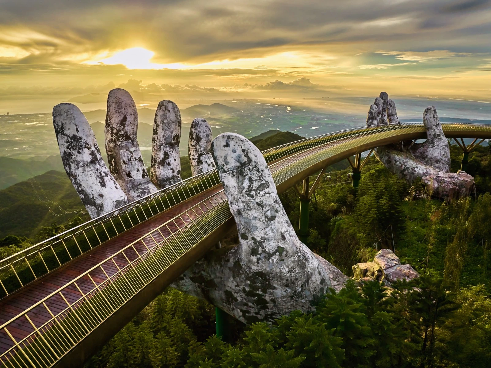 Ba Na hills and the Golden Bridge, mountain theme park in Danang