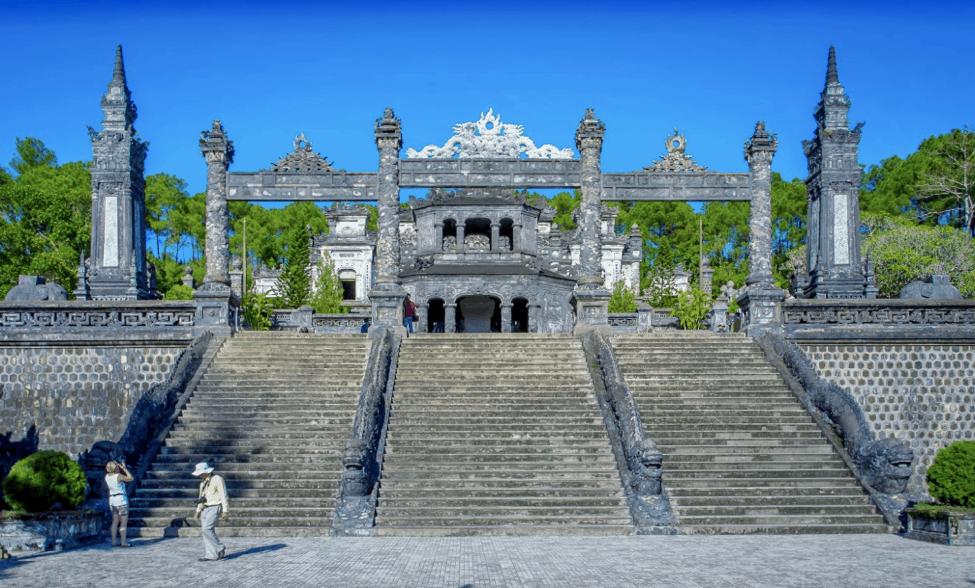 Ornate interior mosaics inside Khai Dinh Tomb