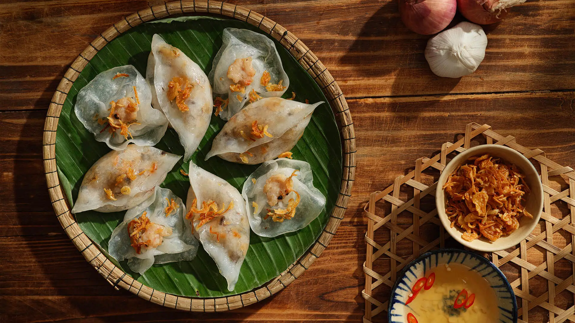White Rose Dumplings (Banh Bao – Banh Vac)